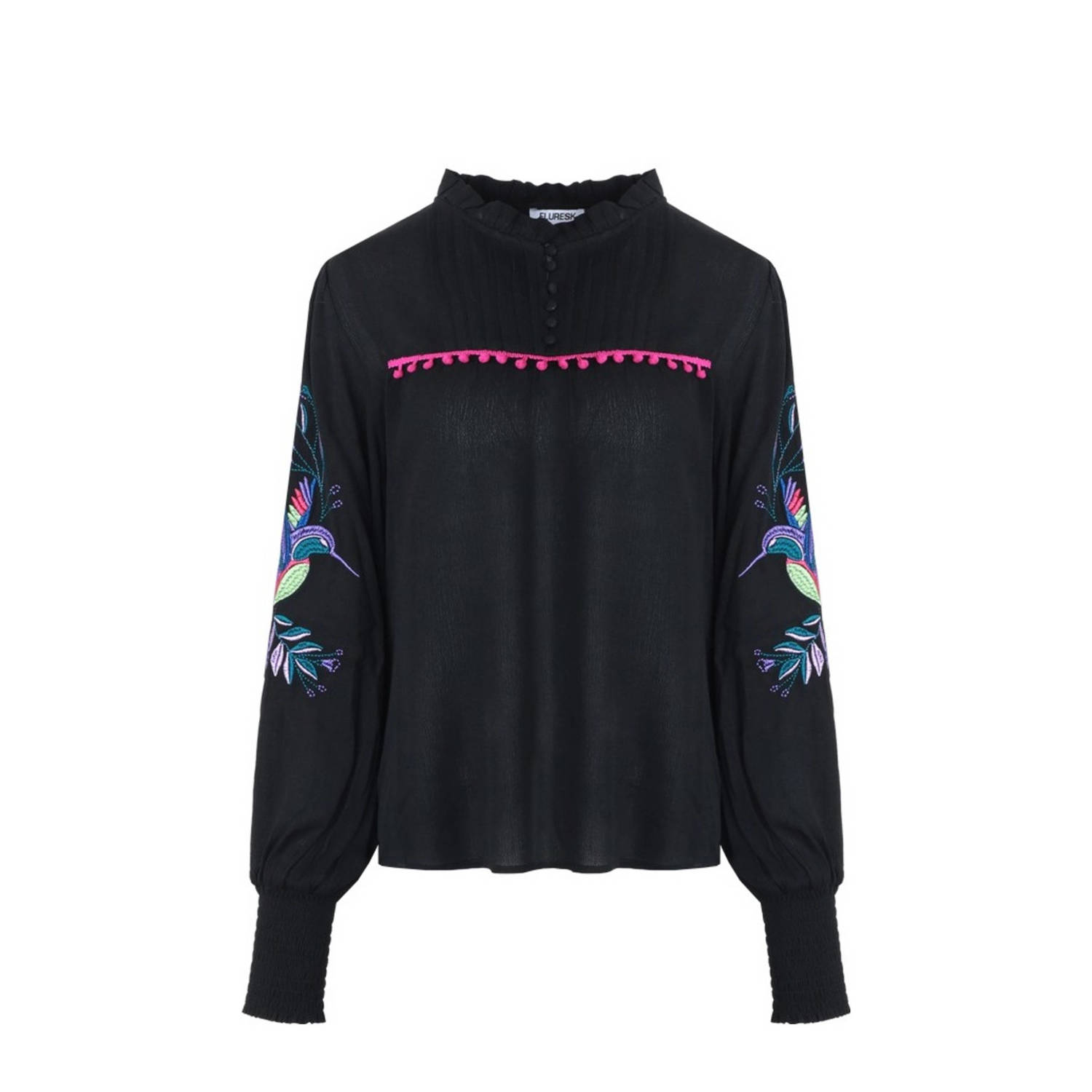 FLURESK gebloemde blouse Flore zwart