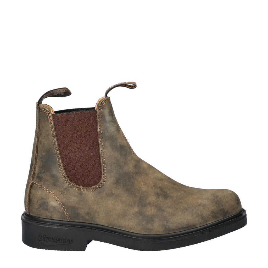Bruine heren Blundstone 1306 nubuck chelsea boots van leer met elastische inzet