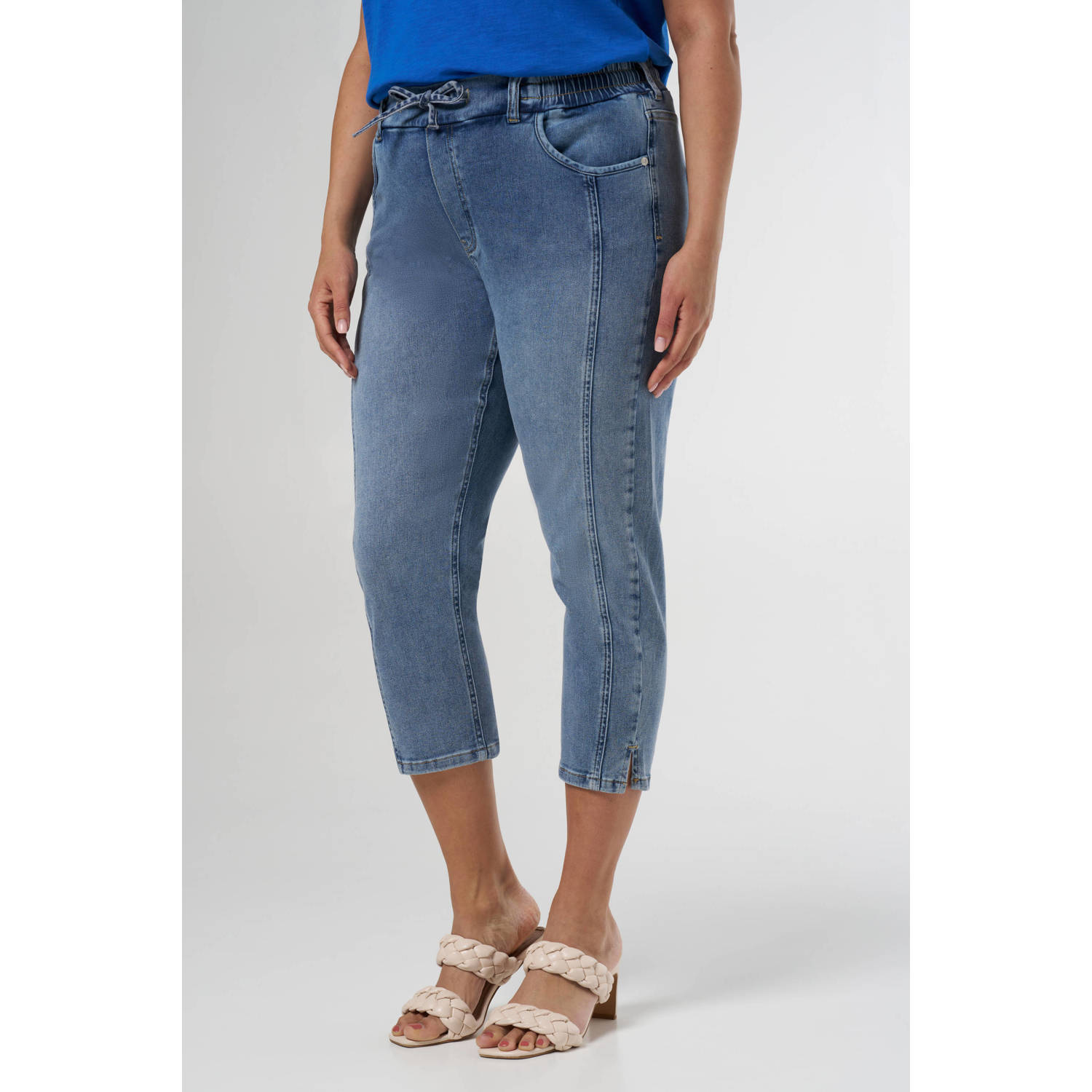 MS Mode capri jeans light blue denim