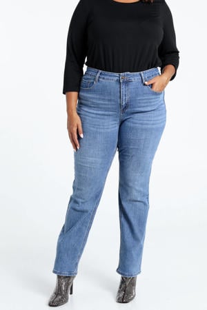 regular waist flared jeans medium blue denim