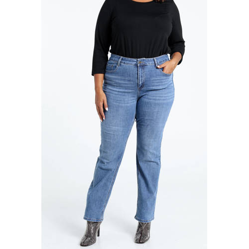 Paprika regular waist flared jeans medium blue denim afbeelding