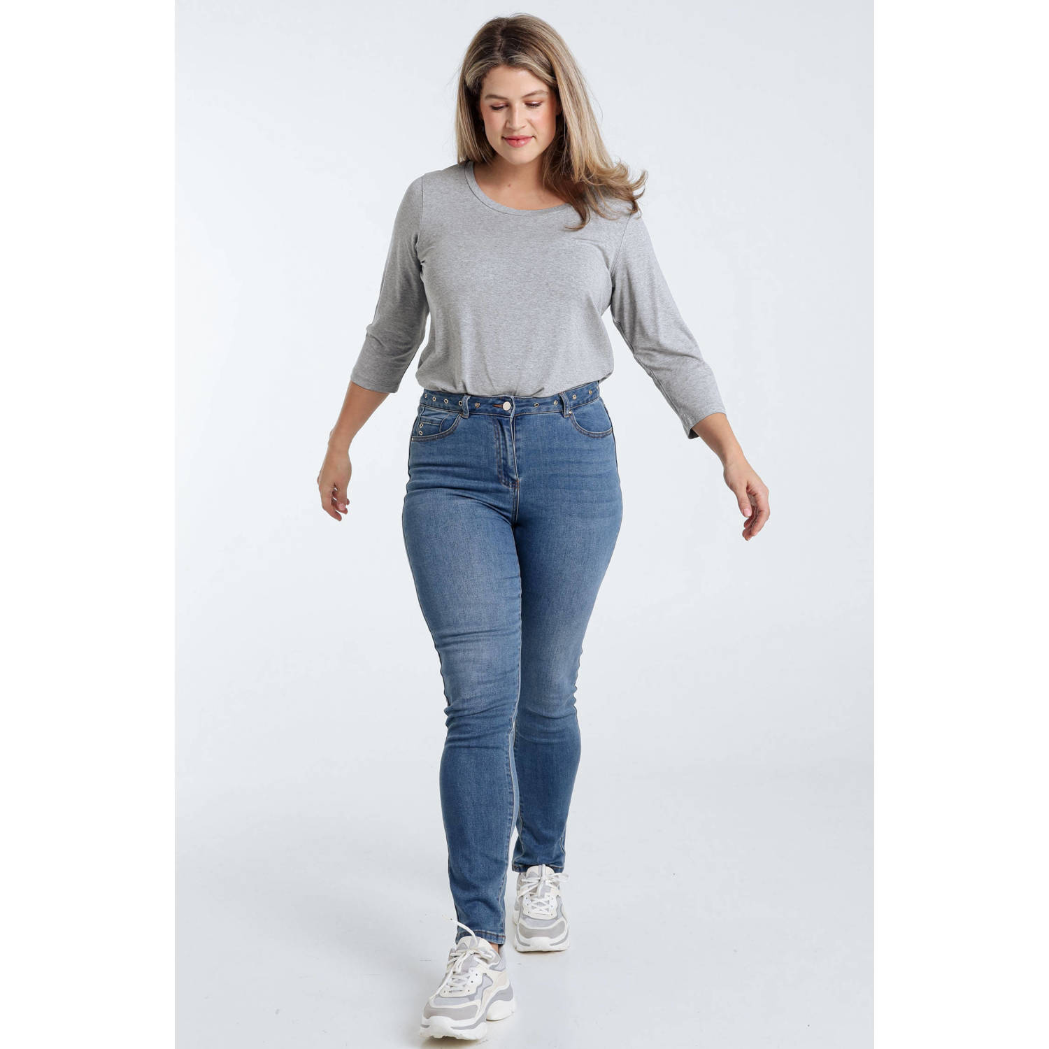 Paprika regular waist slim fit jeans medium blue denim