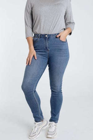 regular waist slim fit jeans medium blue denim