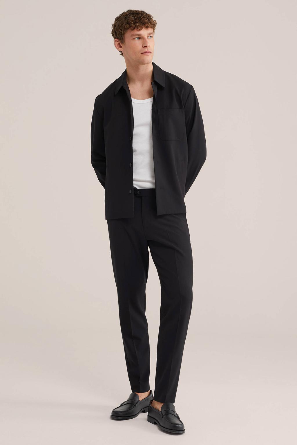 WE Fashion slim pantalon zwart
