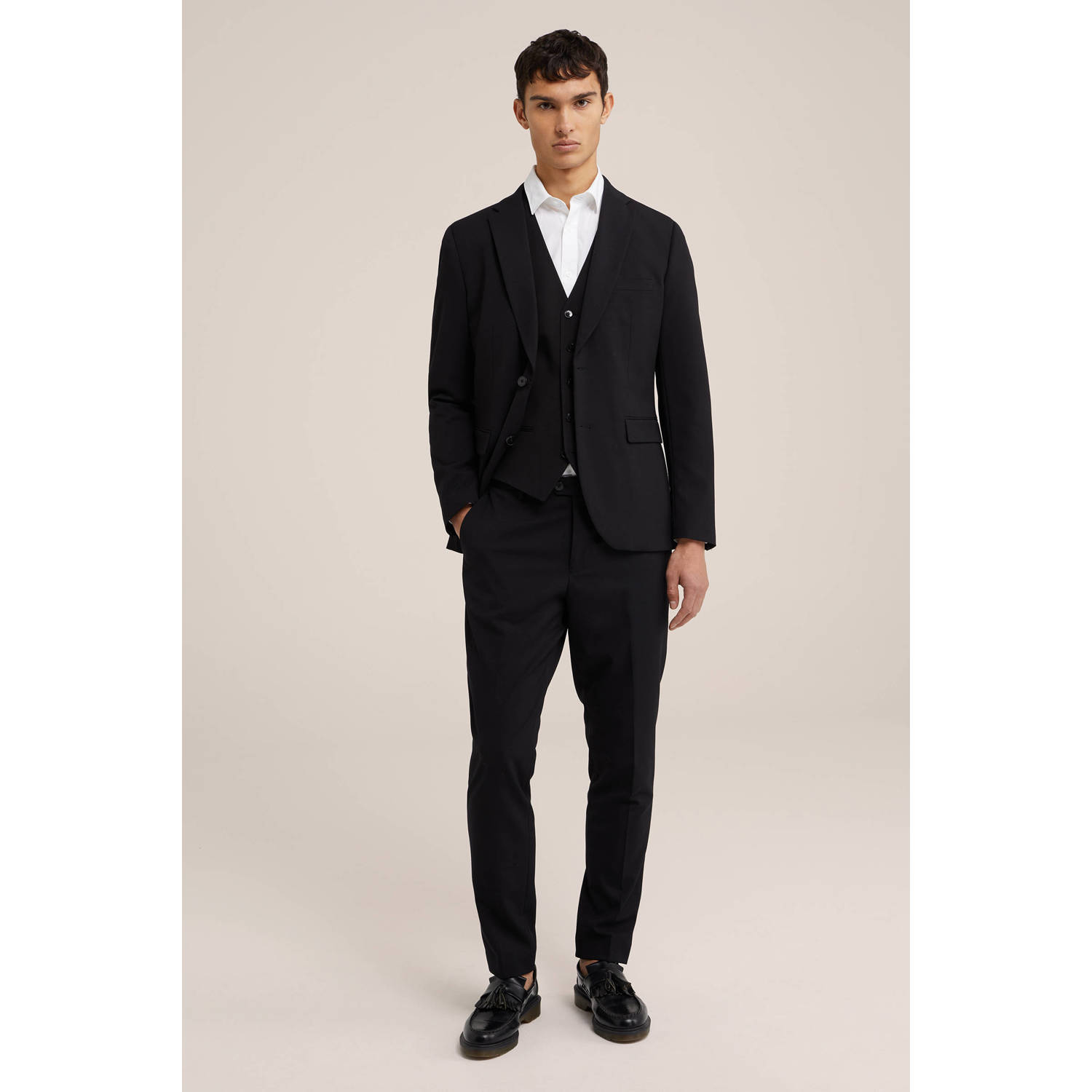 WE Fashion WE Fundamentals slim pantalon zwart