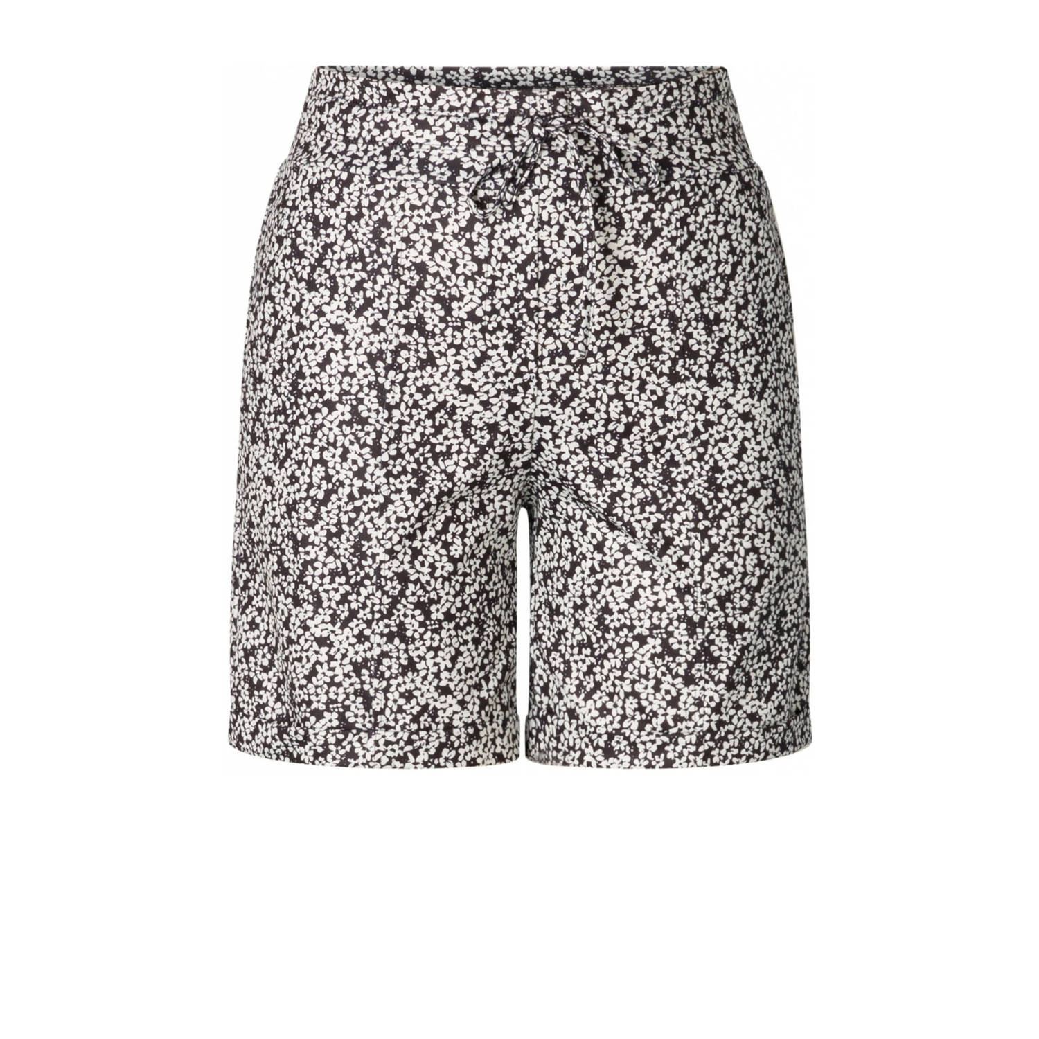 ES&SY gebloemde slim fit short zwart wit
