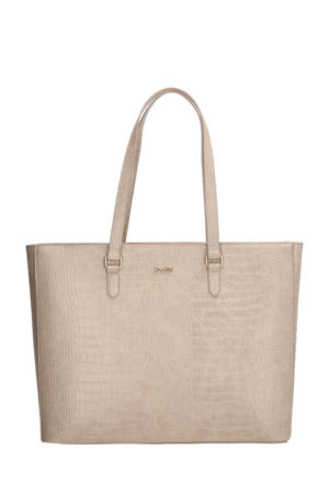 shopper Midwood met crocoprint beige