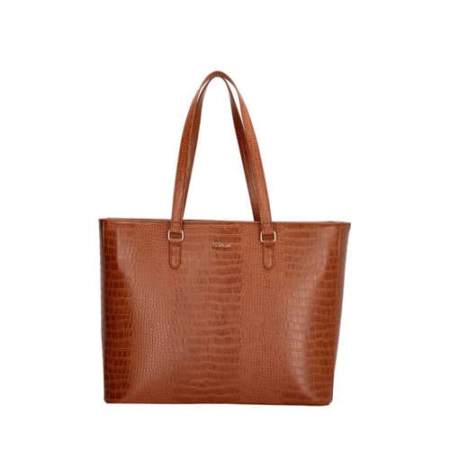 Charm London shopper Midwood met crocoprint cognac afbeelding