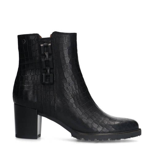 No Stress leren enkellaarzen met crocoprint zwart afbeelding