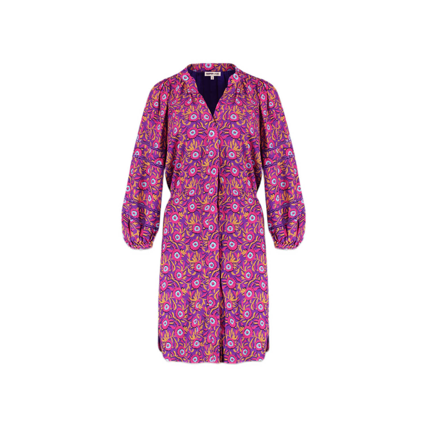 HARPER & YVE blousejurk met all over print roze