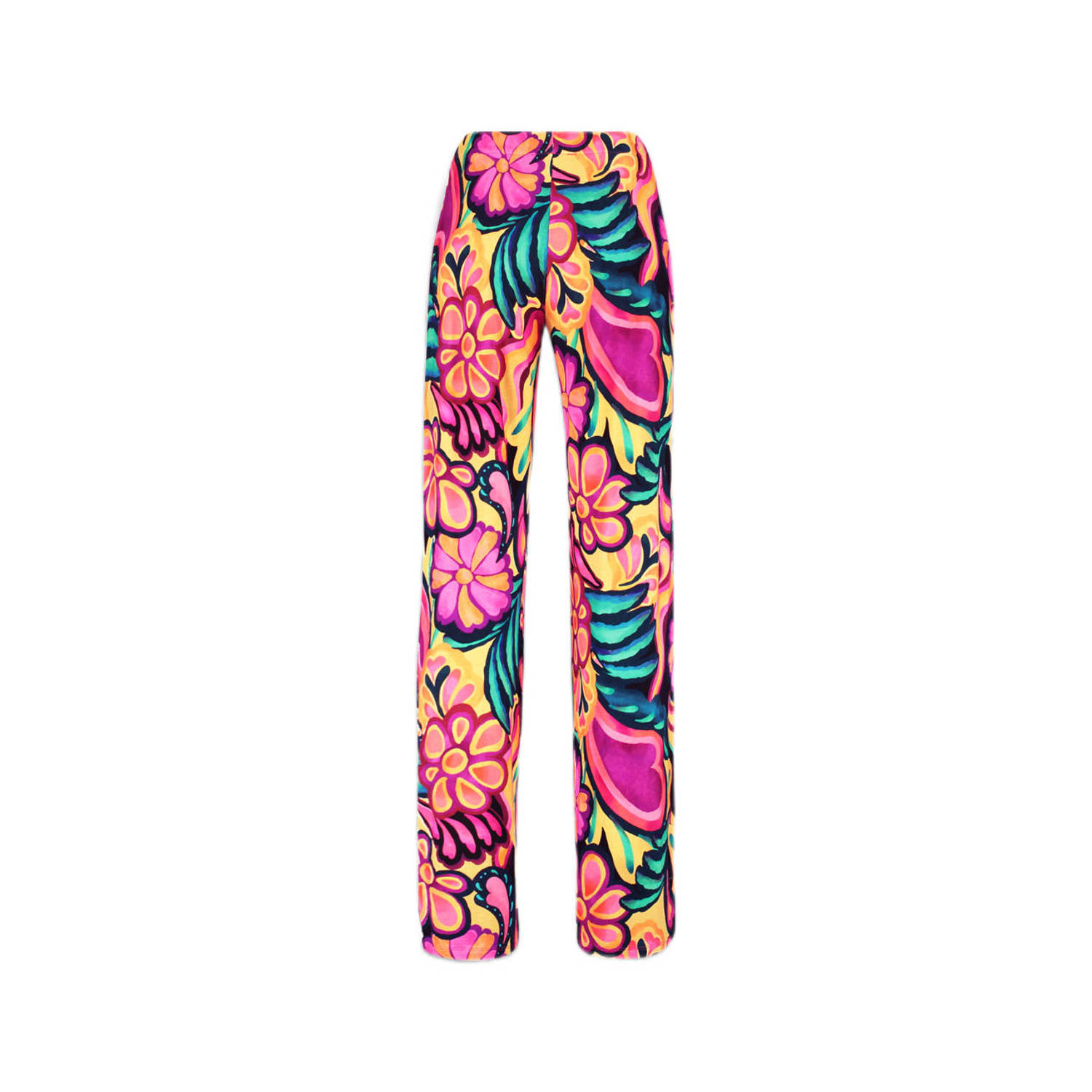 HARPER & YVE high waist straight fit broek met all over print multi