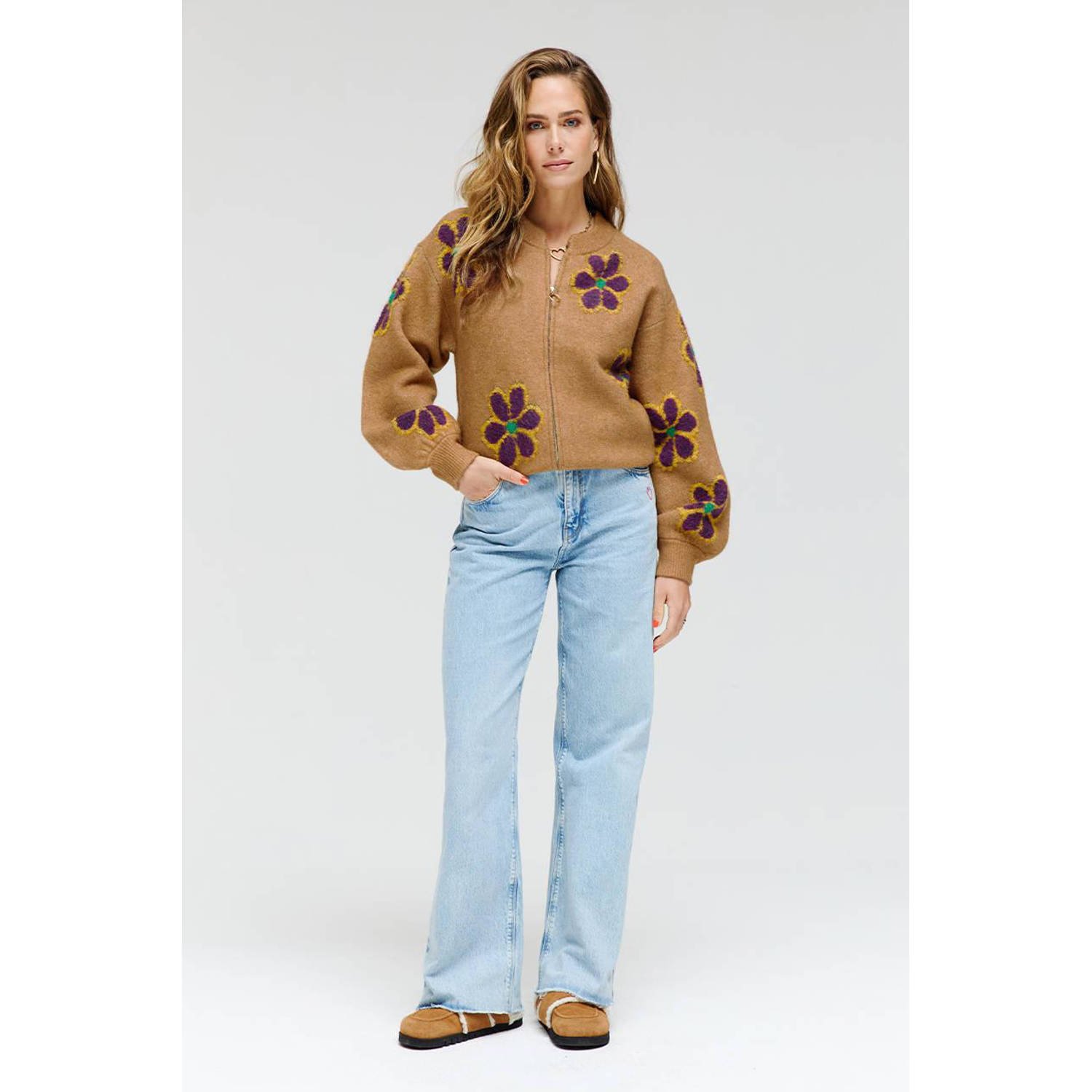 HARPER & YVE gebloemd vest bruin