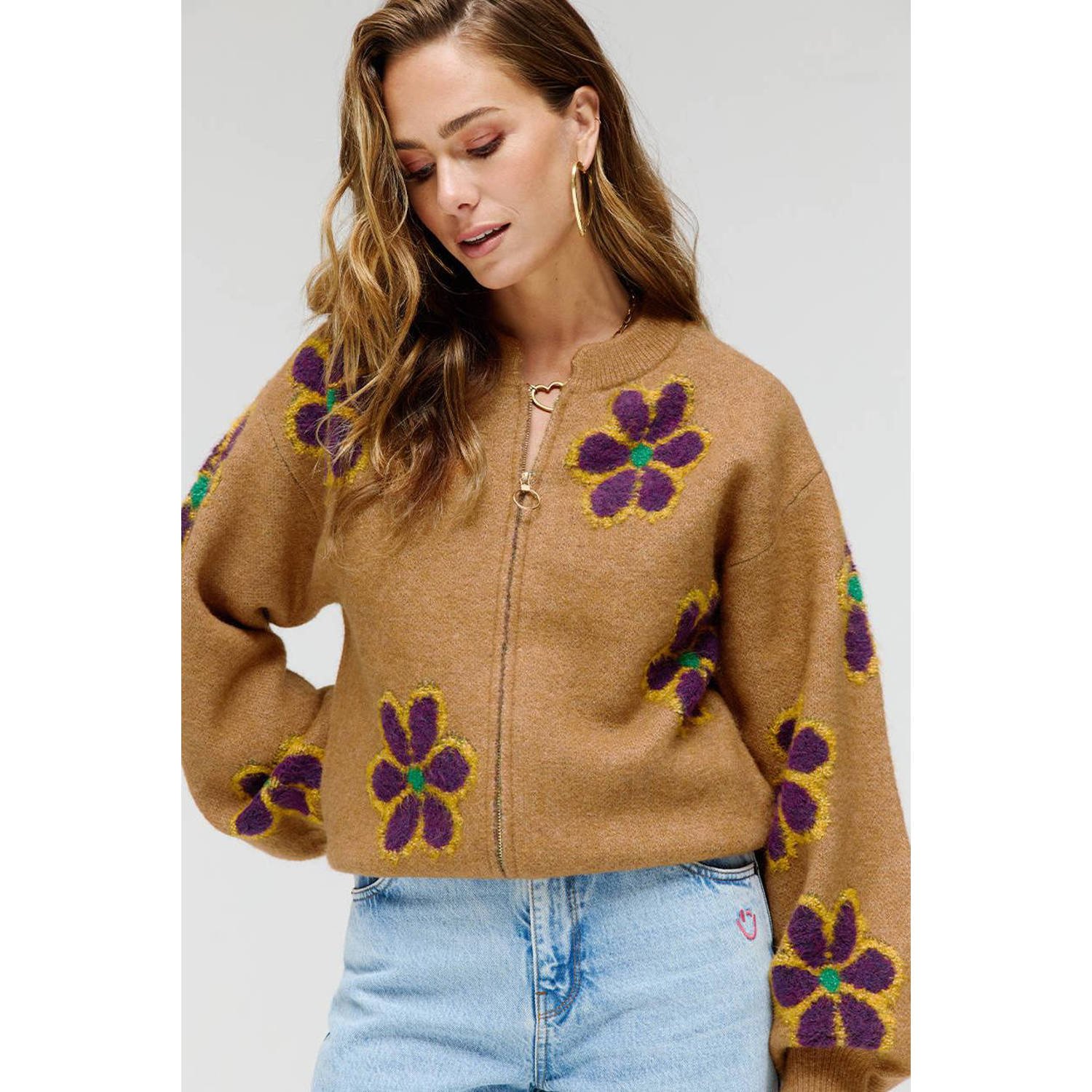 HARPER & YVE gebloemd vest bruin