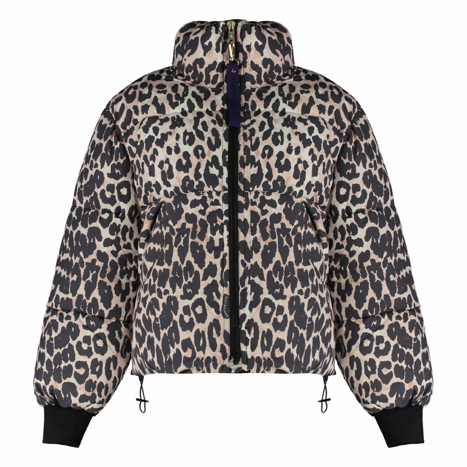 HARPER & YVE gewatteerde tussenjas MARLY-CO met panterprint beige zwart
