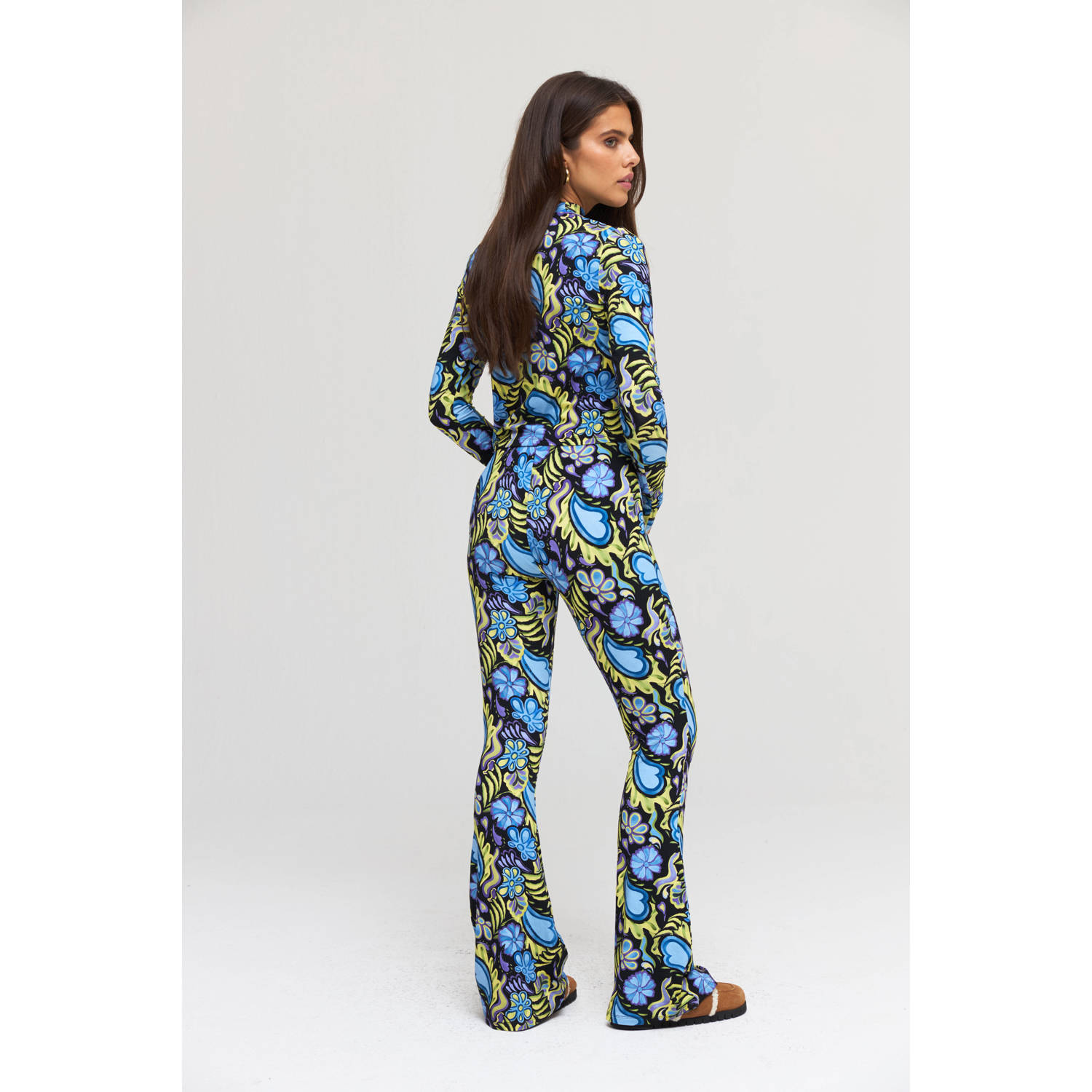 HARPER & YVE high waist flared broek JACKY-PA met paisleyprint multi