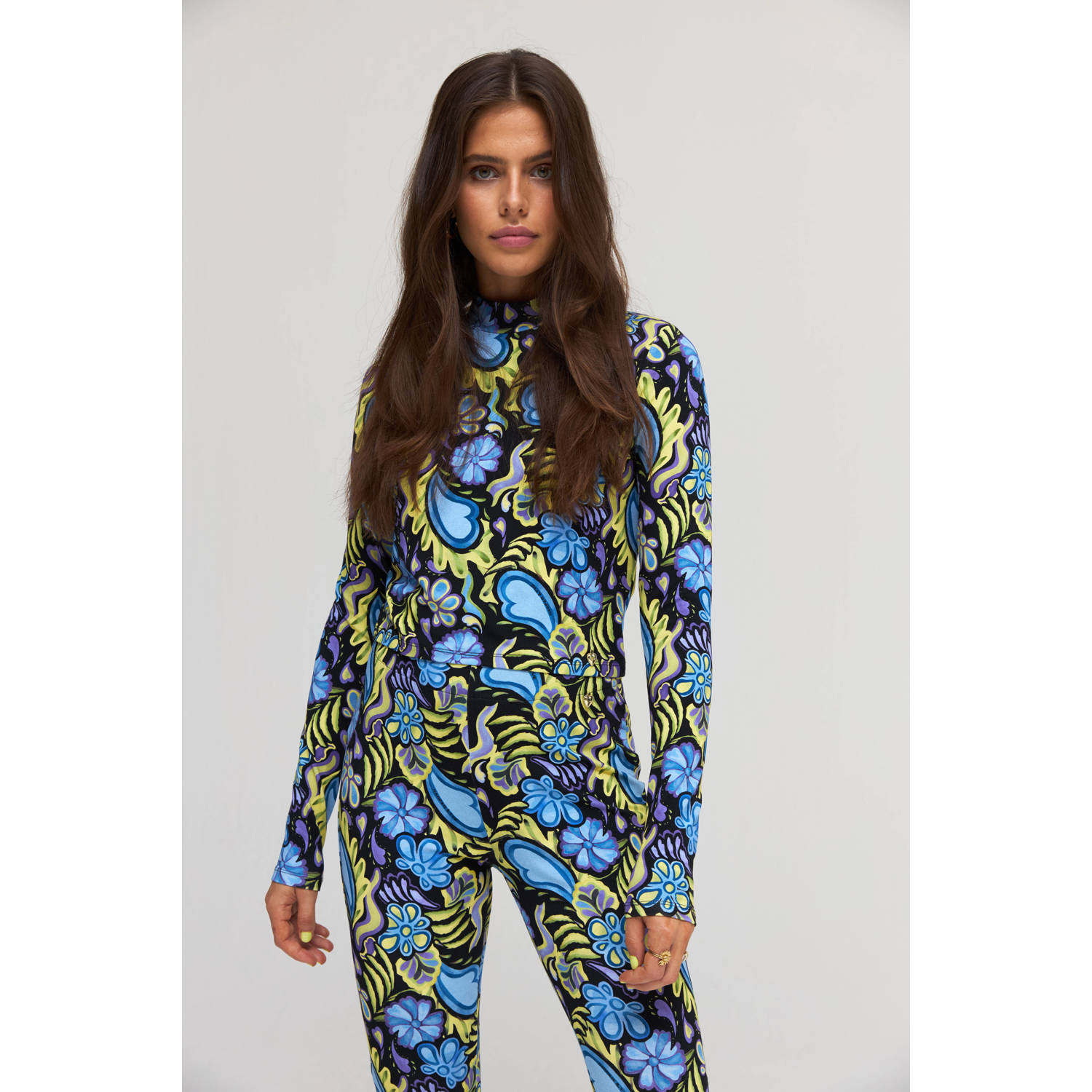 HARPER & YVE high waist flared broek JACKY-PA met paisleyprint multi
