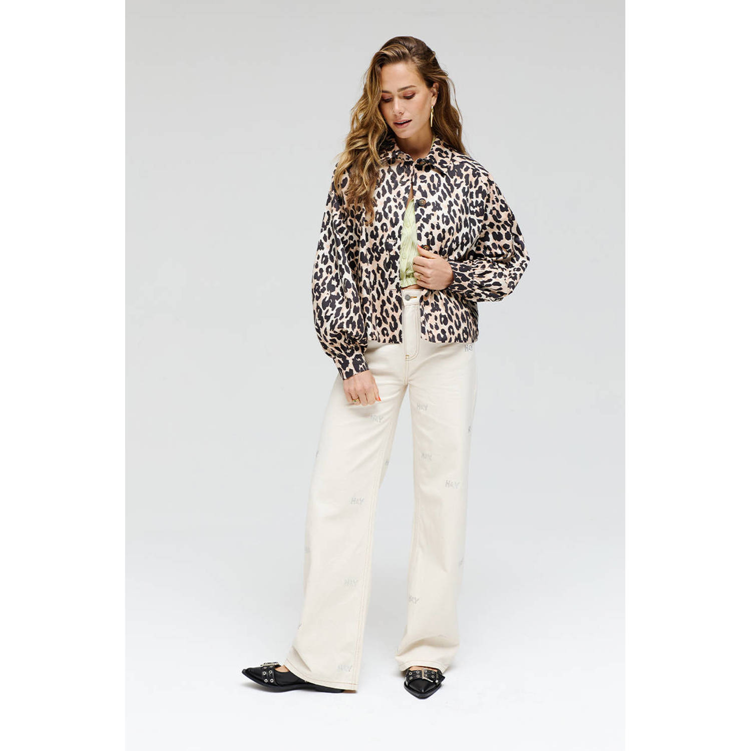 HARPER & YVE jasje met panterprint bruin zwart