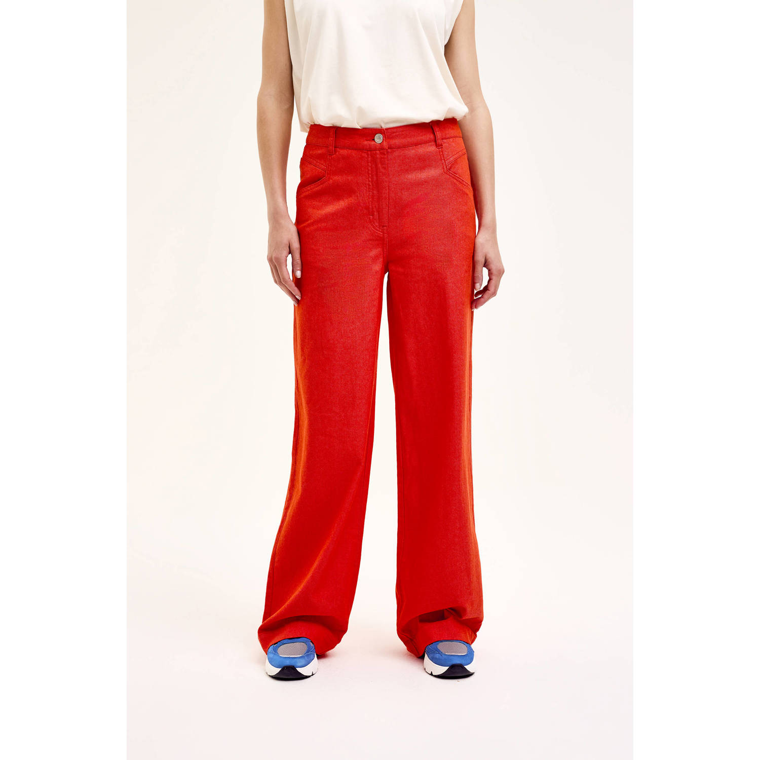 CKS high waist wide leg broek JAKE oranje