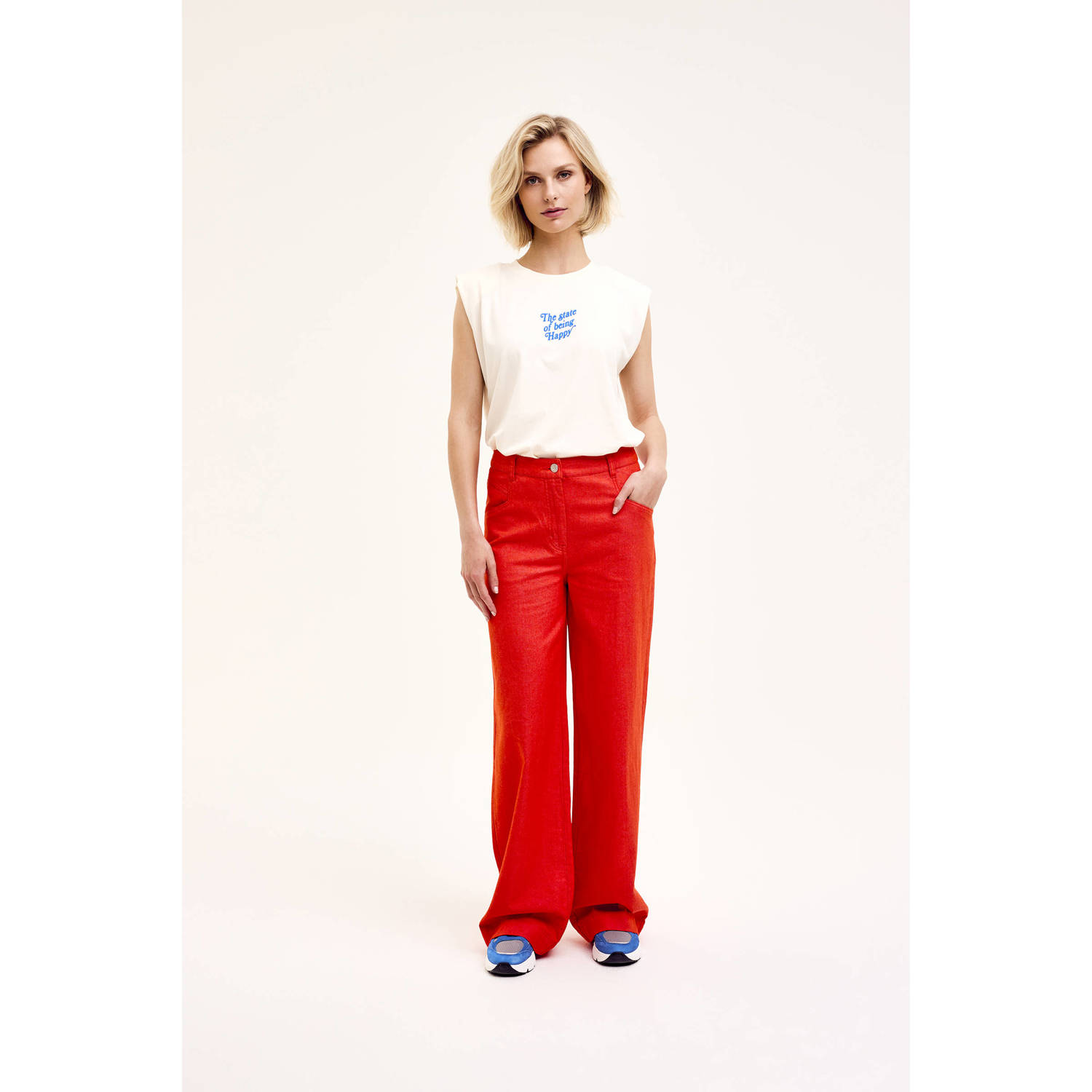CKS high waist wide leg broek JAKE oranje
