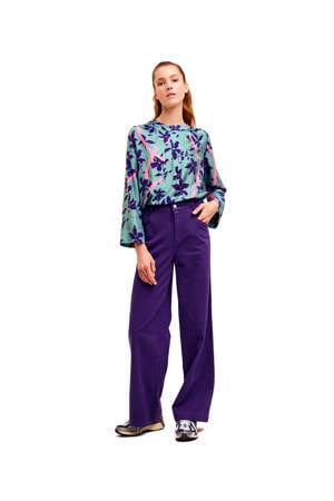 high waist wide leg jeans JAKE paars