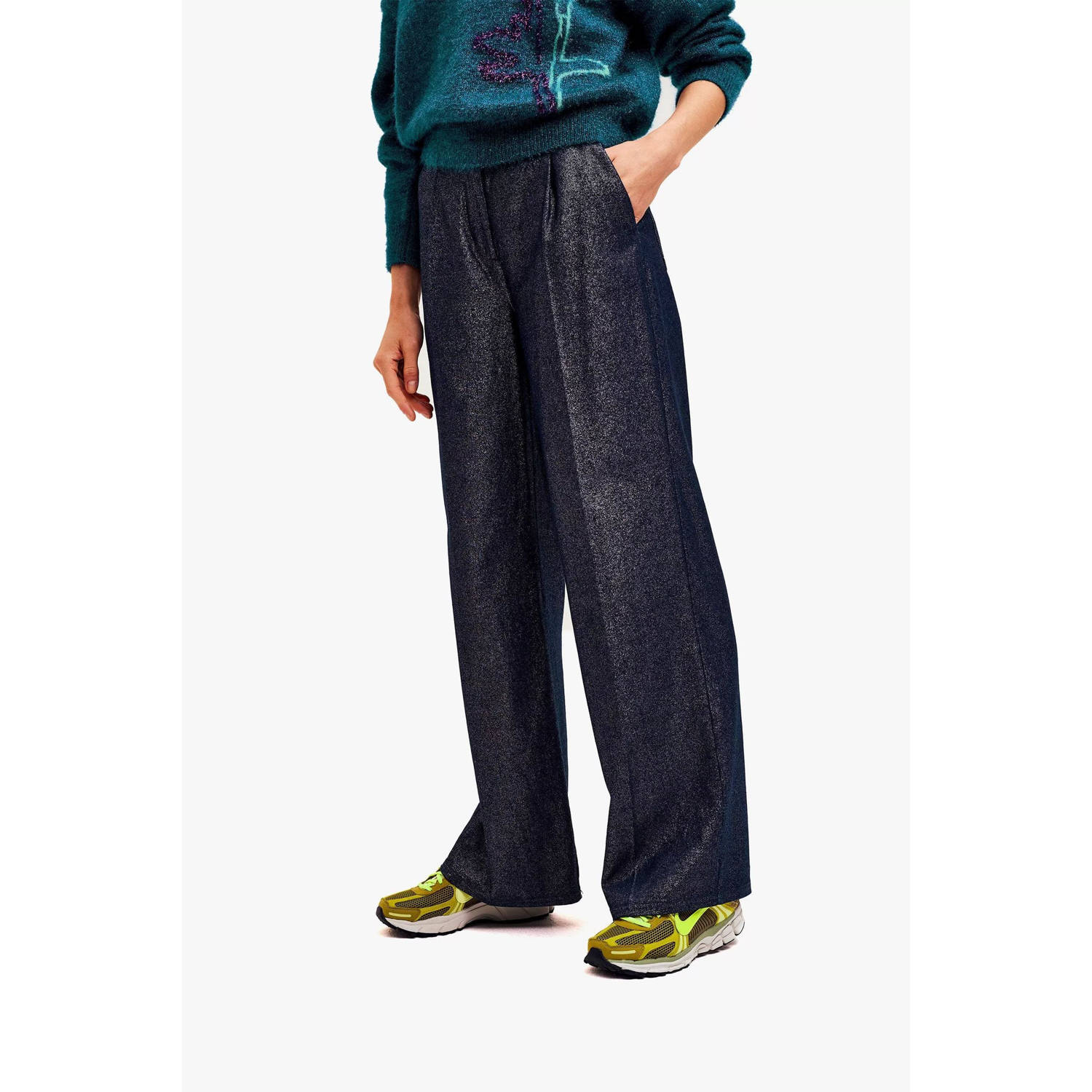 CKS wide leg broek TARO grijs