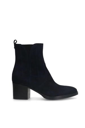 suède enkellaarzen donkerblauw