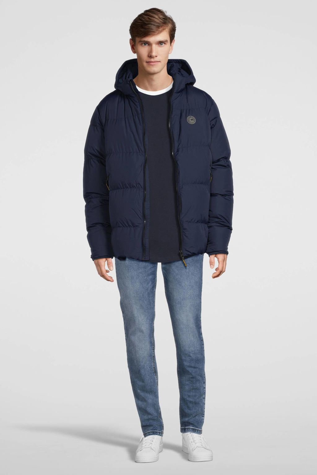 Cars gewatteerde winterjas YORZA donkerblauw