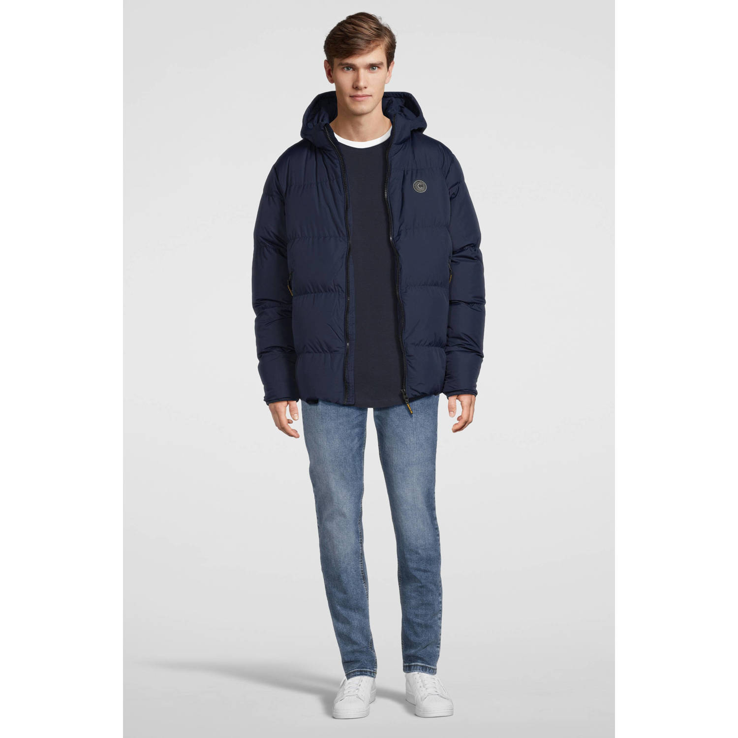 Cars gewatteerde winterjas YORZA donkerblauw