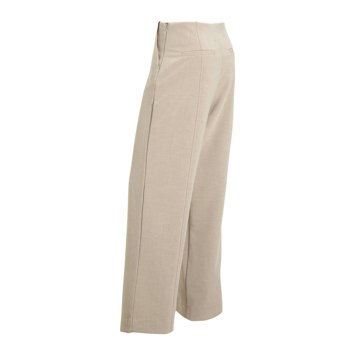 MSCH Copenhagen high waist wide leg broek beige