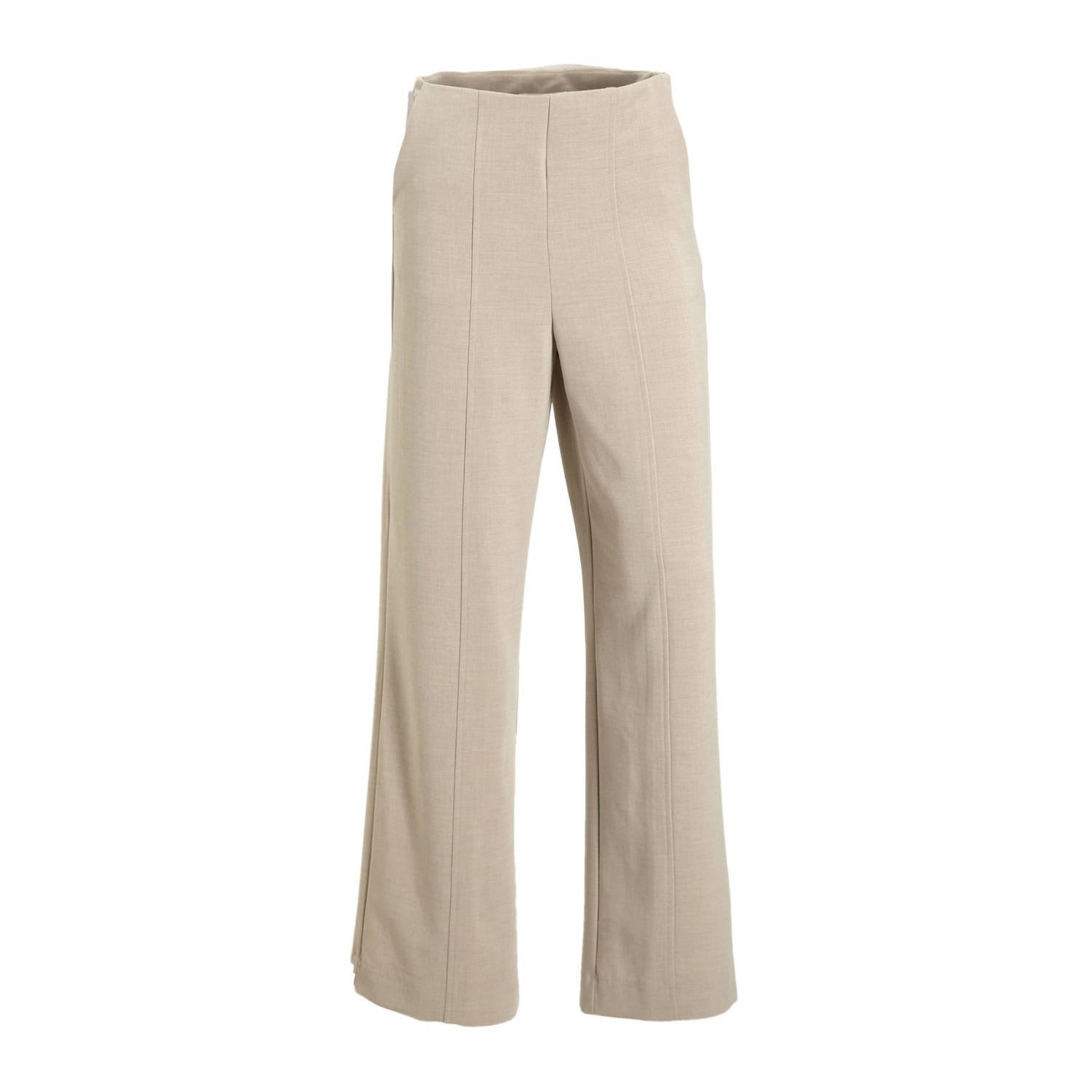 MSCH Copenhagen high waist wide leg broek beige