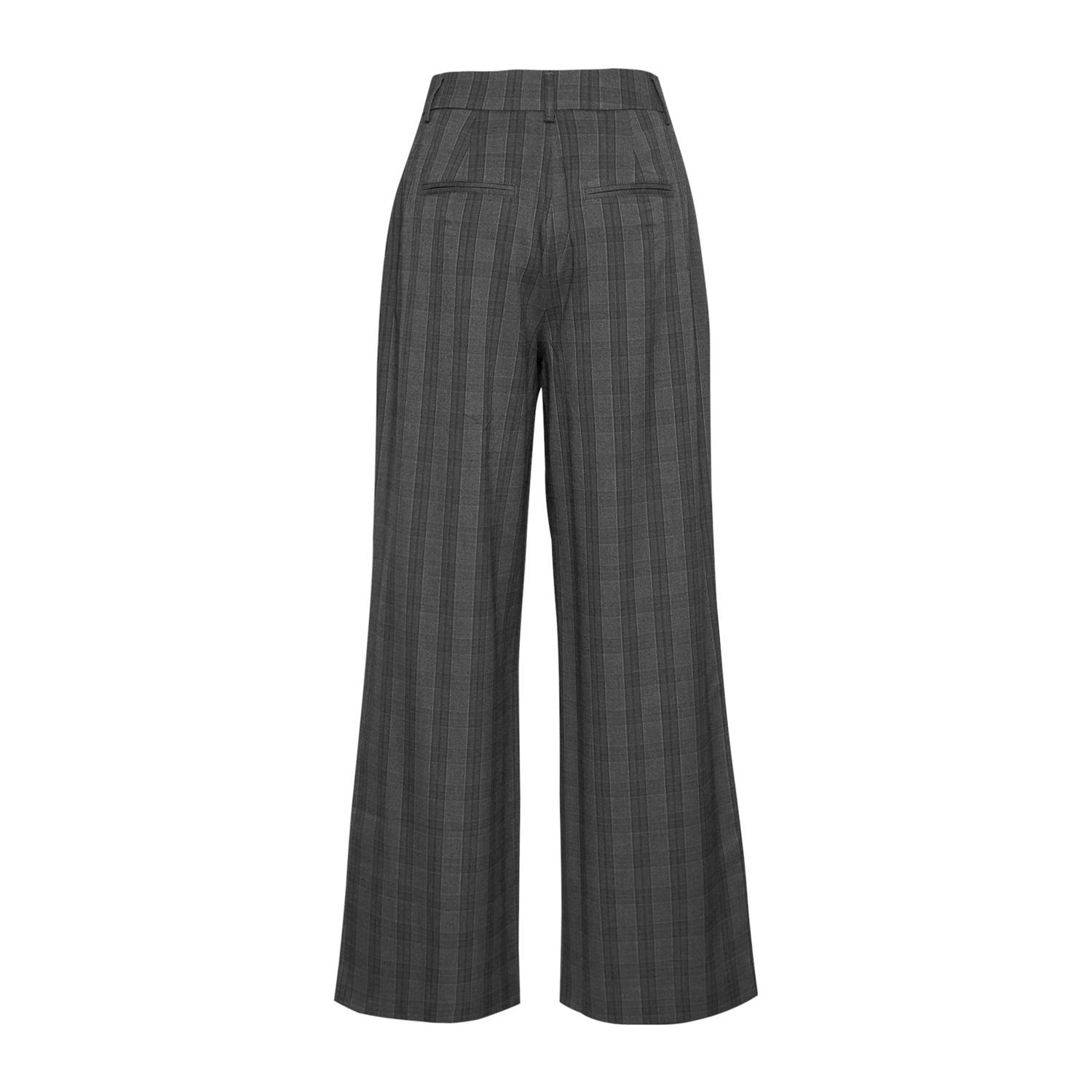MSCH Copenhagen geruite wide leg broek Calile grijs