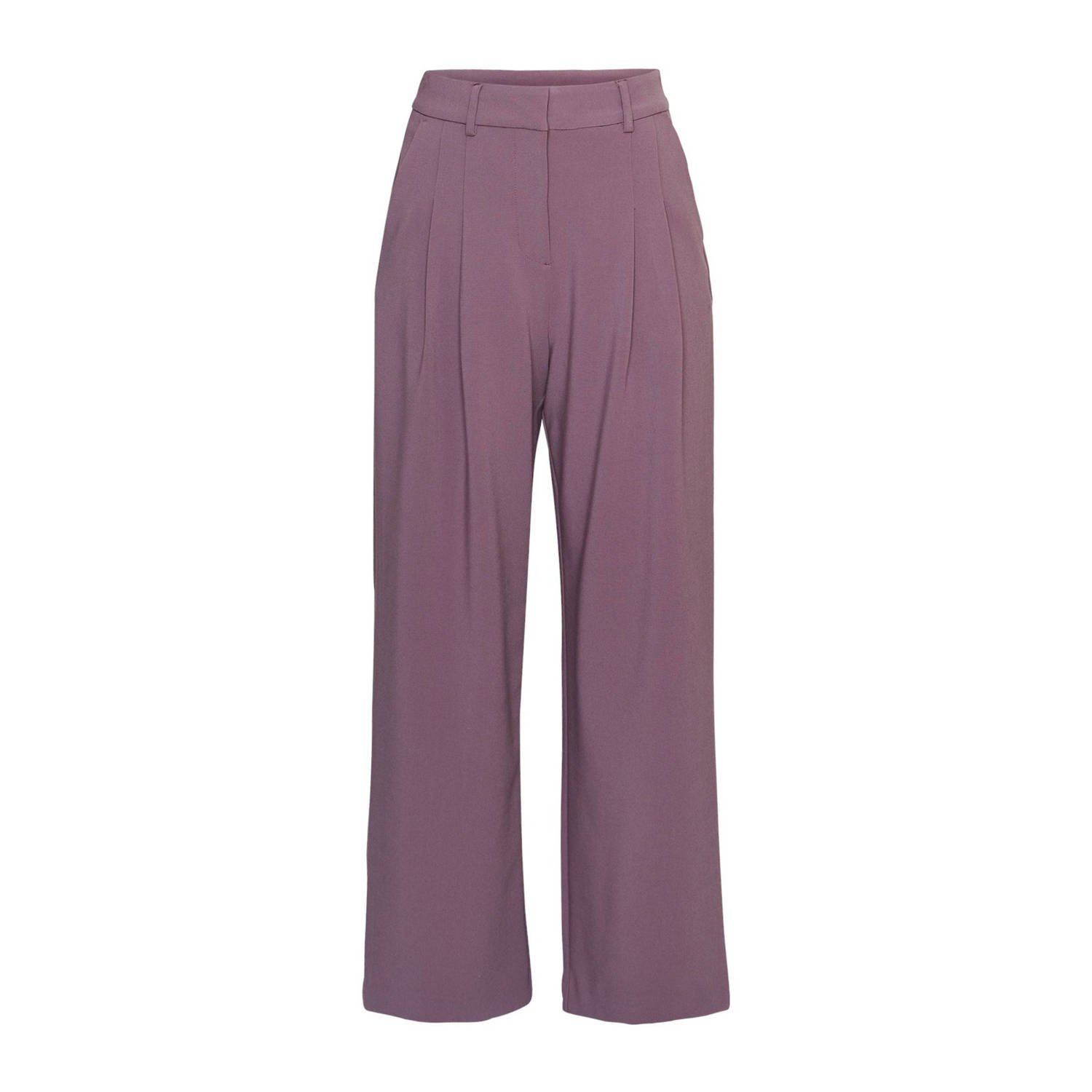 MSCH Copenhagen Wide leg stoffen broek met bandplooien model 'Mirabelle Michelle'