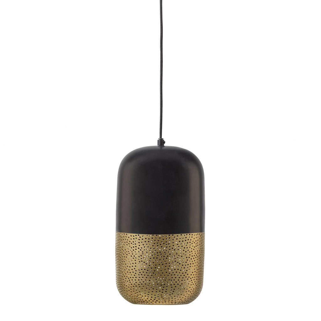WOOOD WOOOD Tirsa Hanglamp - Metaal - Zwart/Brass - 36x20x20