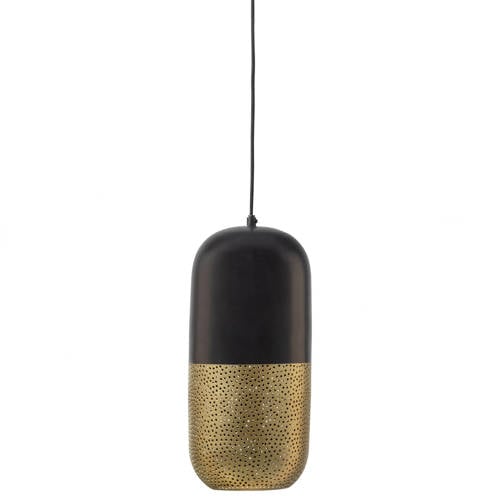 WOOOD Tirsa Hanglamp - Metaal - Zwart/Brass - 46x20x20 afbeelding