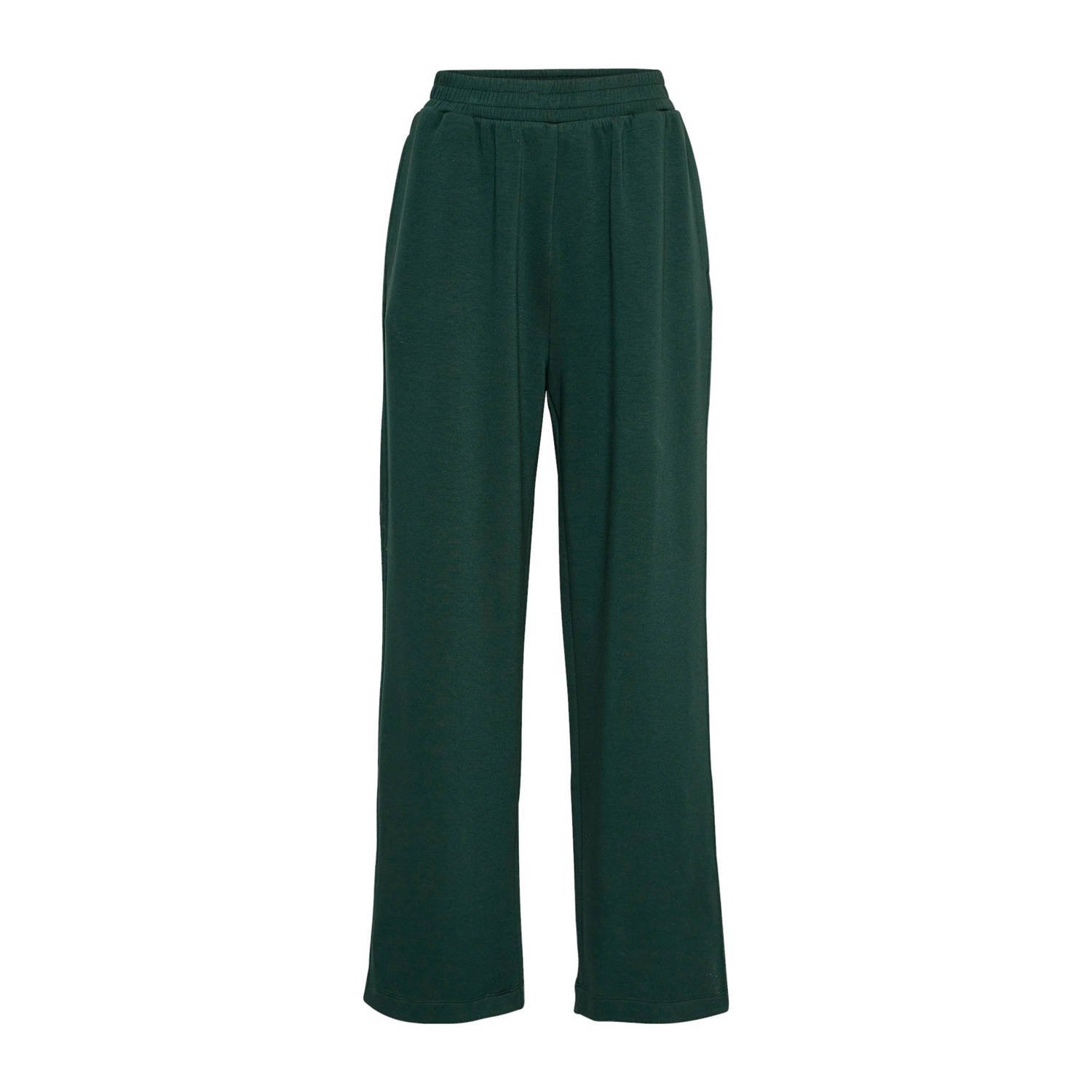 Moss copenhagen Groene wide leg sweatpants met elastische taille Edilina Ima Green Dames