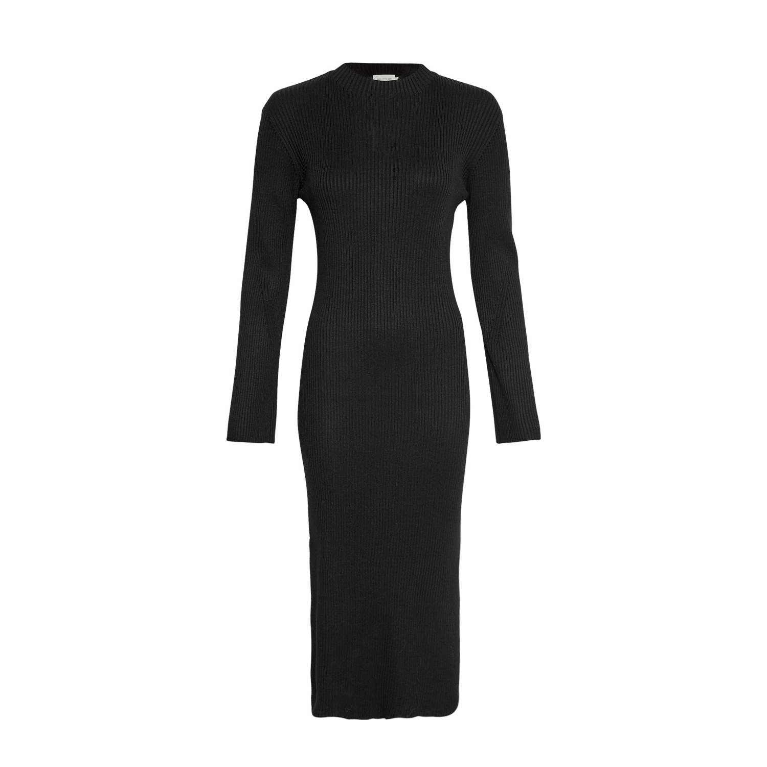 Moss copenhagen Zwarte Midi Jurk voor Stijlvolle Vrouwen Black Dames