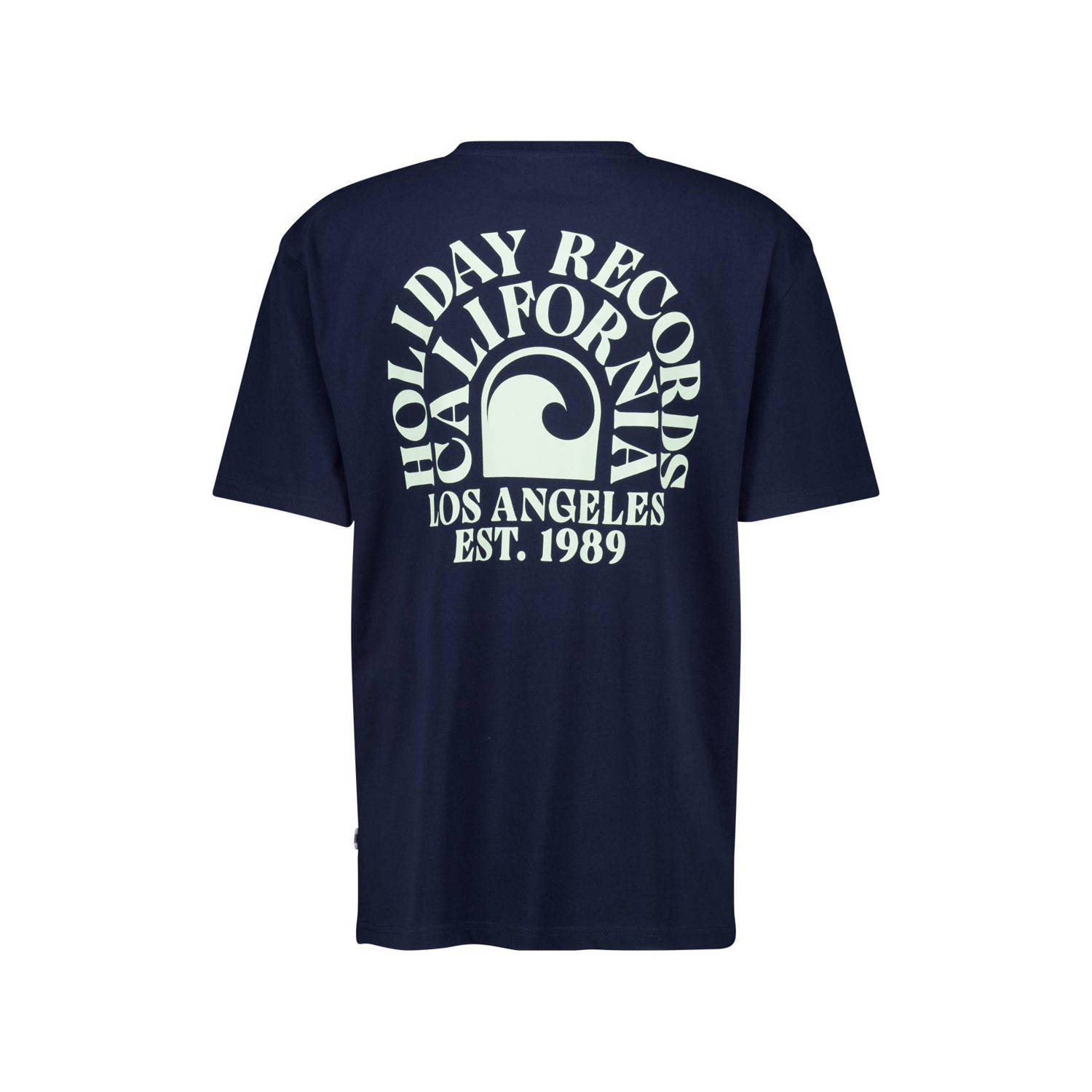 America Today T-shirt Eden met backprint dark blue
