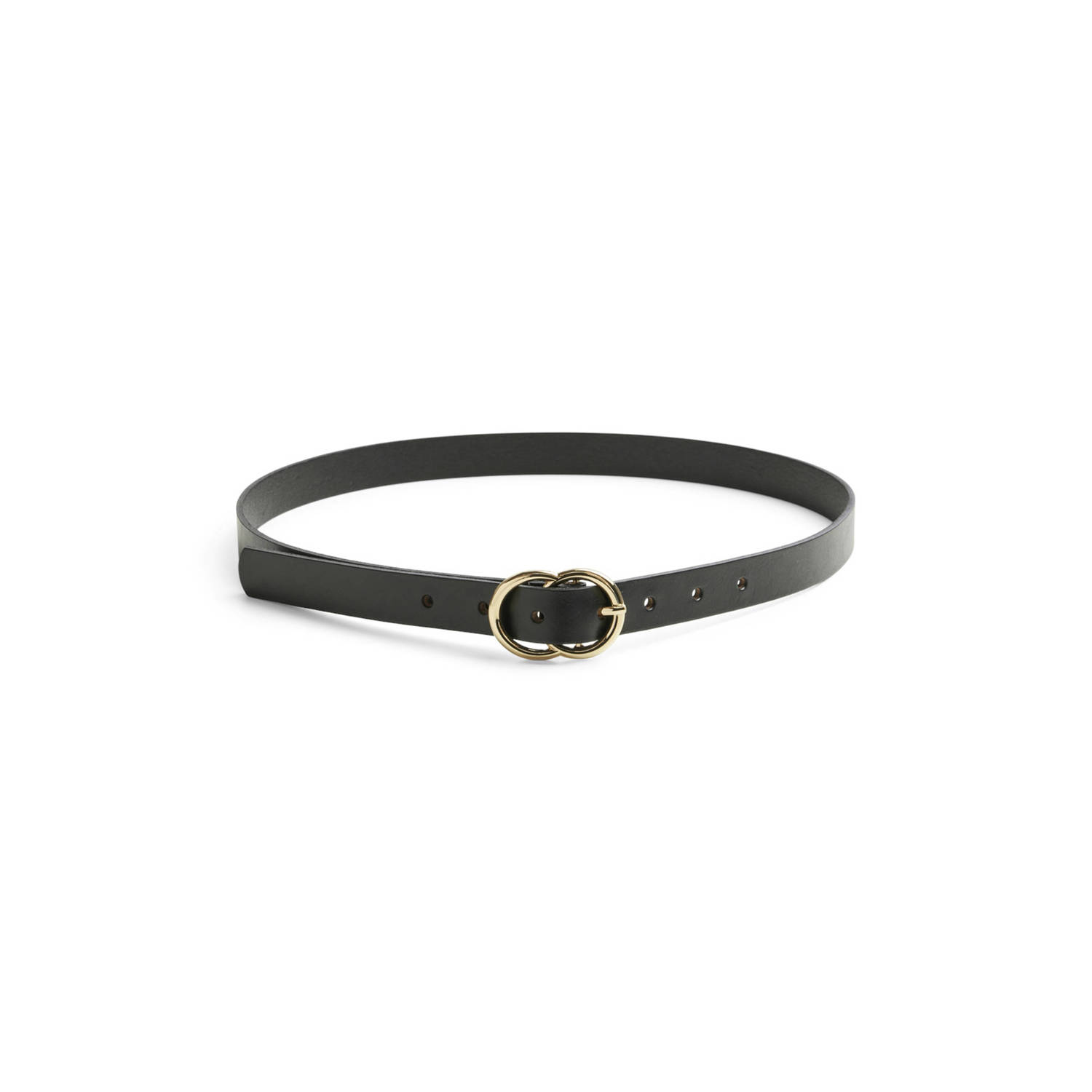 PIECES leren riem PCNISIA zwart