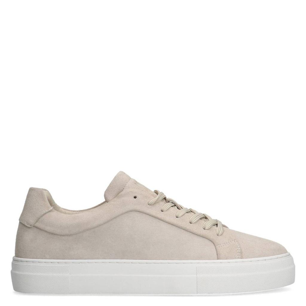 Beige heren Manfield suède sneakers met veters