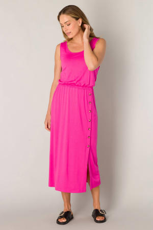 midi jurk roze