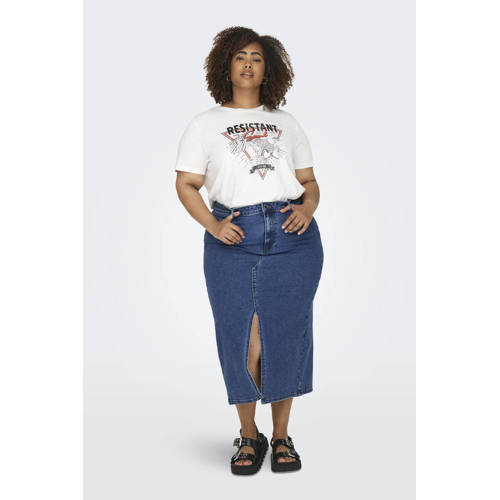 ONLY CARMAKOMA spijkerrok medium blue denim afbeelding