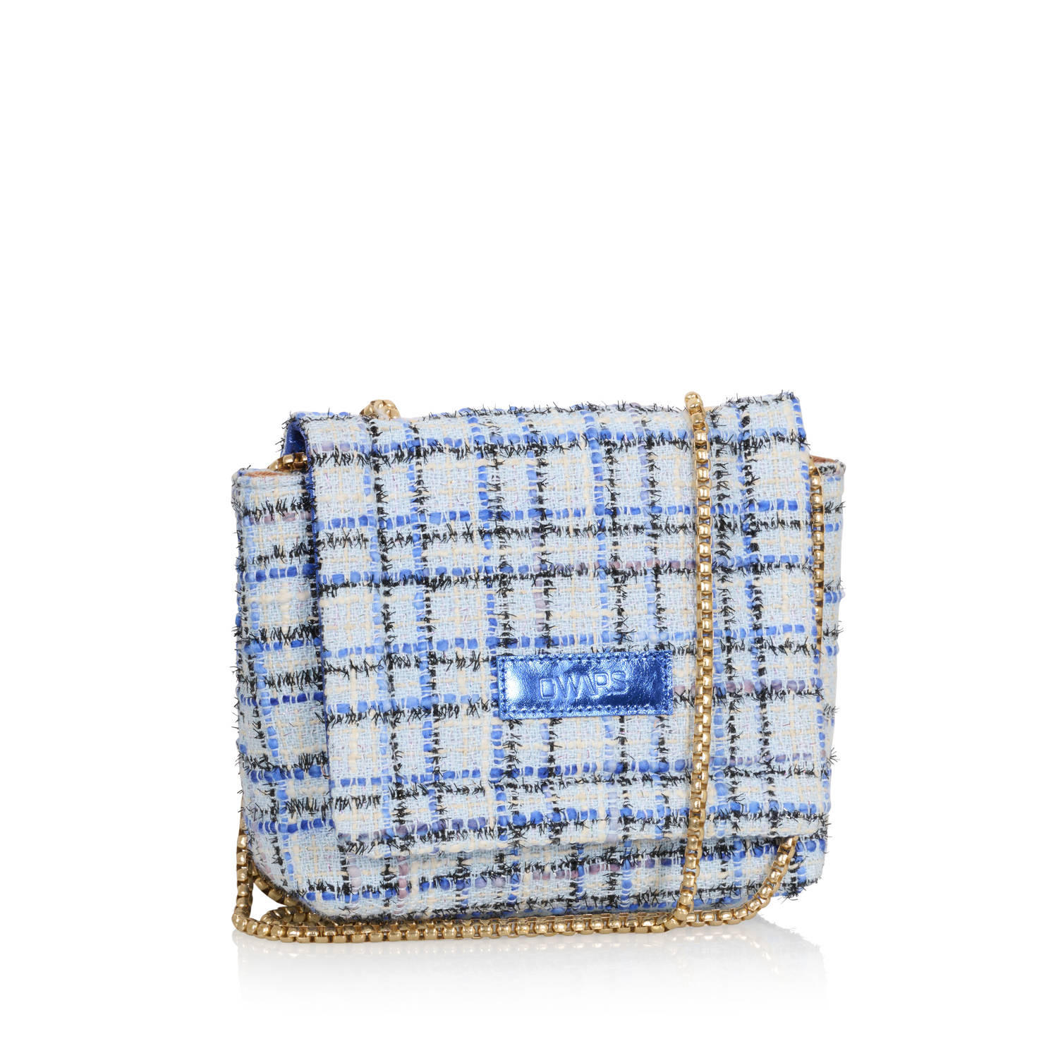 DWRS tweed crossbody tas Spezia blauw