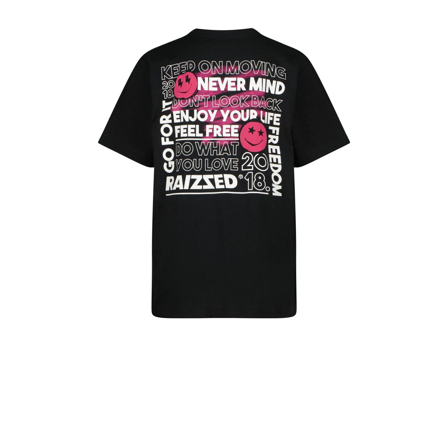 Raizzed T-shirt Safia met backprint zwart