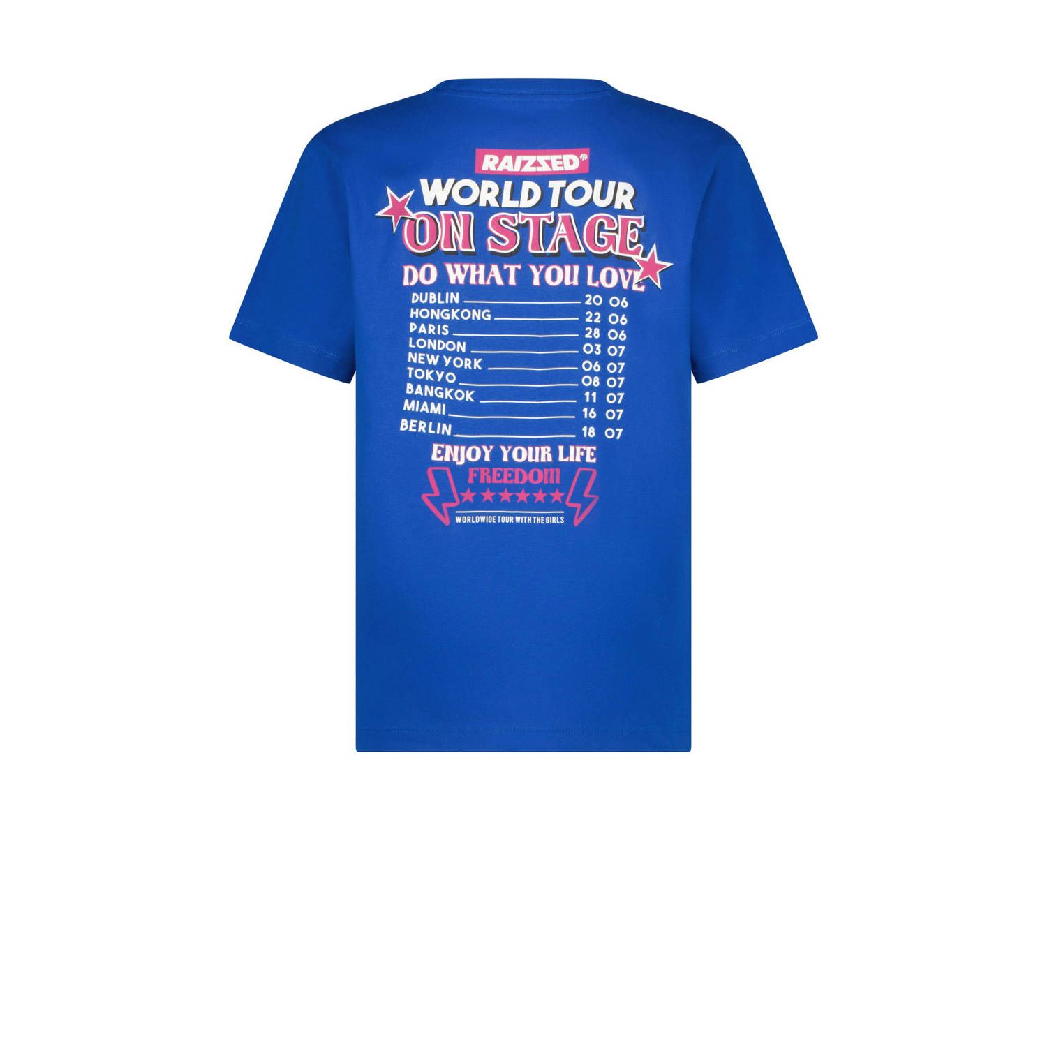Raizzed T-shirt Safia met backprint kobaltblauw