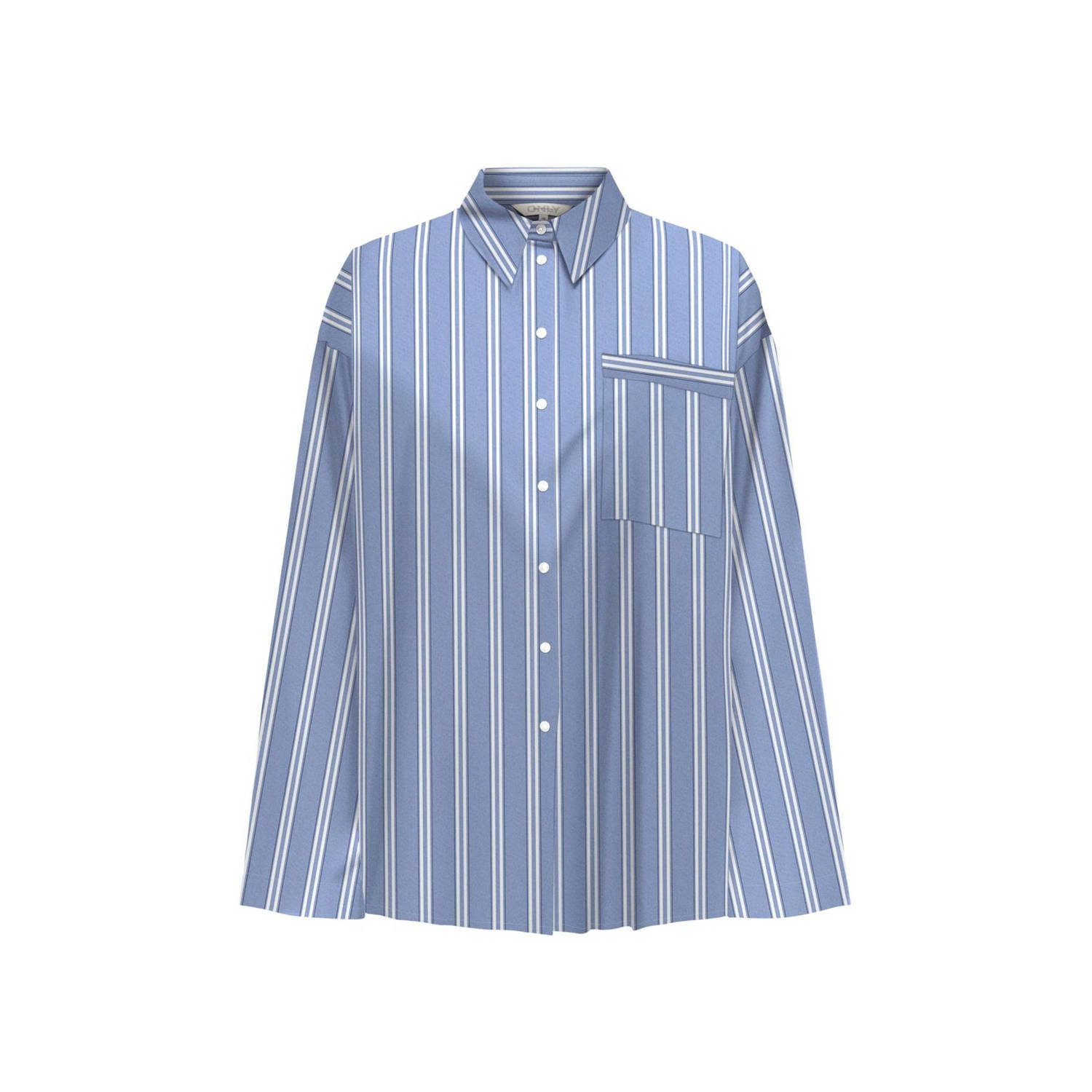 ONLY gestreepte blouse ONLESTHER blauw wit