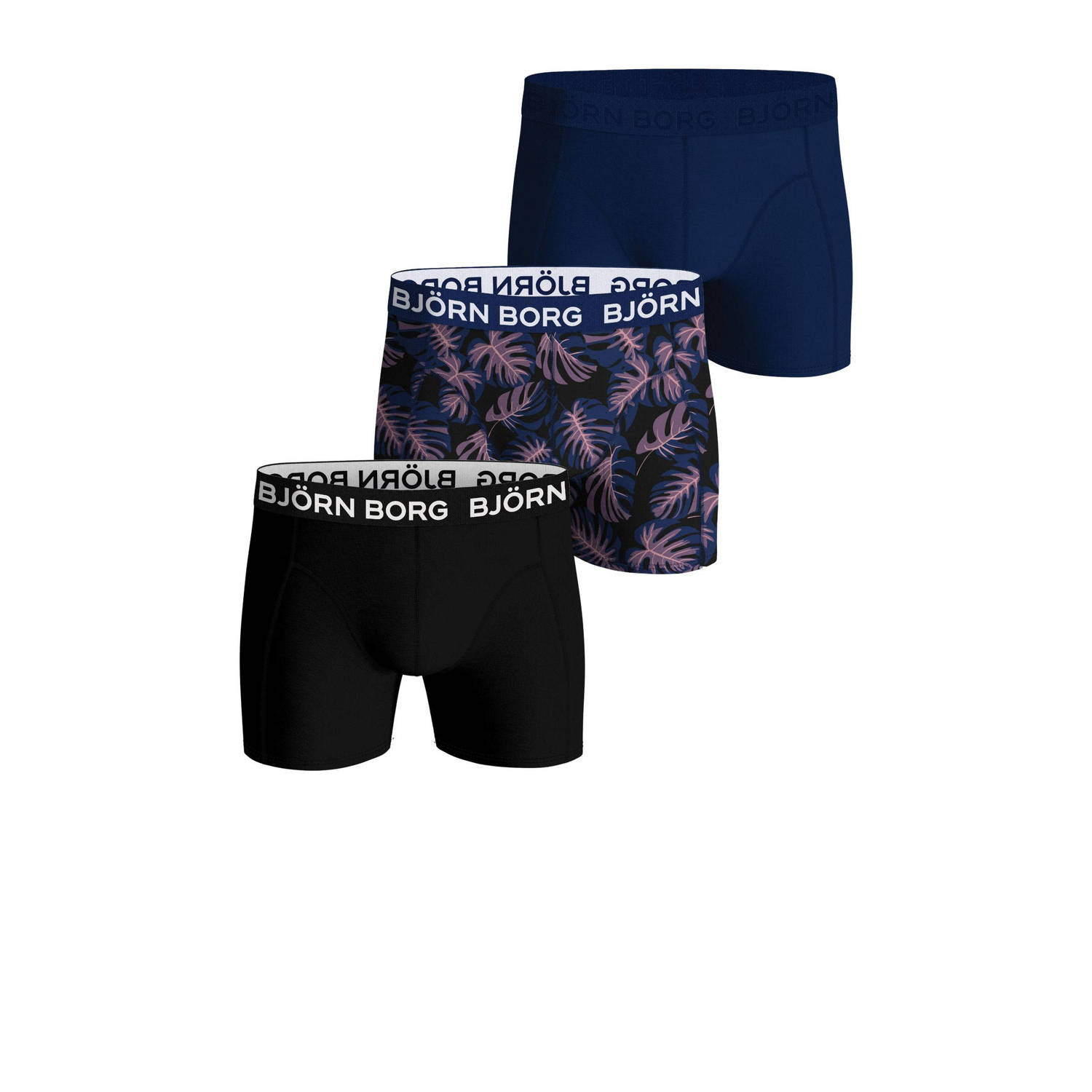 Björn Borg boxershort CORE set van 3 donkerblauw zwart lichtroze