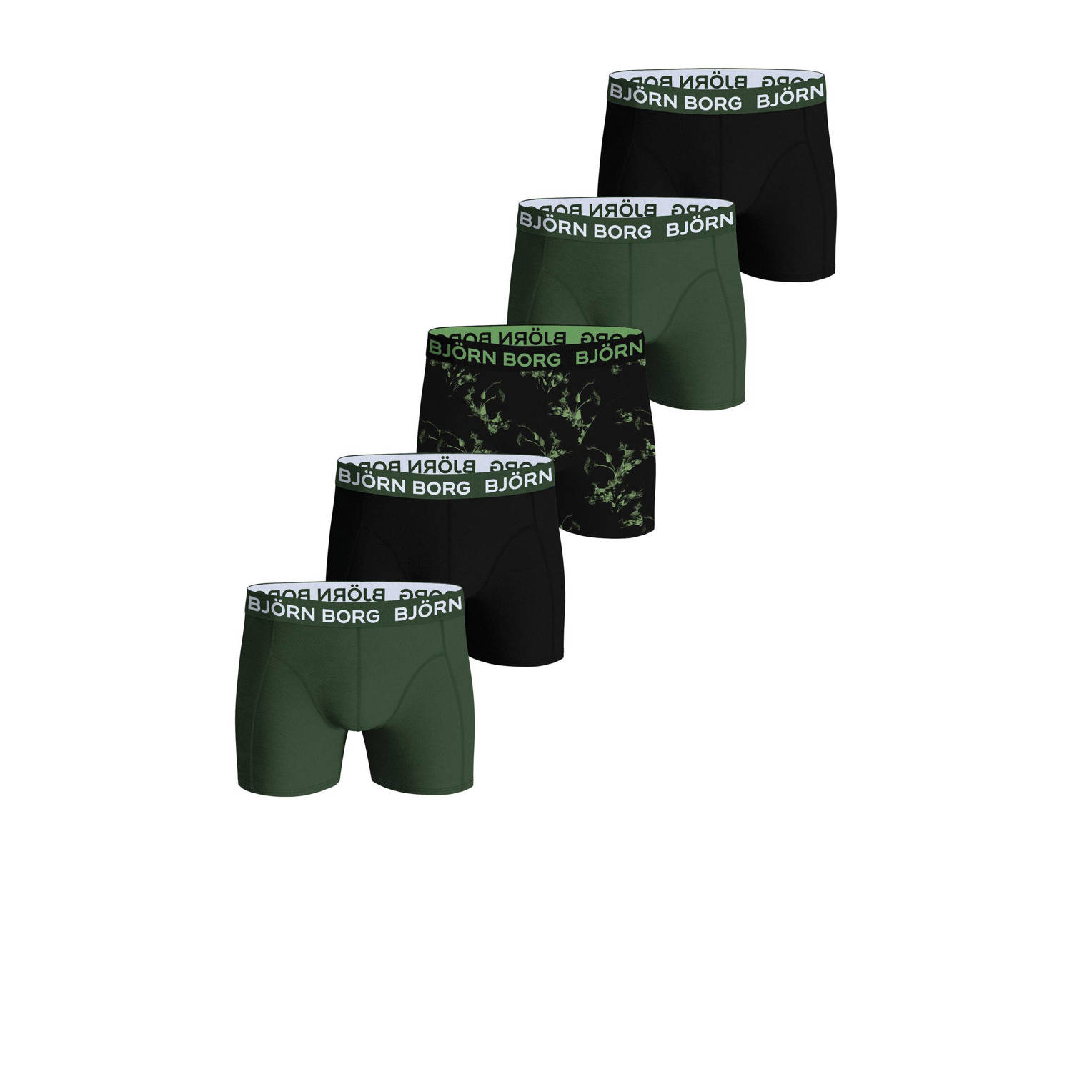 Björn Borg boxershort CORE- set van 7 groen zwart