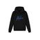 Malelions hoodie Striped Signature met printopdruk zwart/kobalt blauw