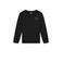 Malelions sweater Striped Signature met backprint zwart/kobalt blauw