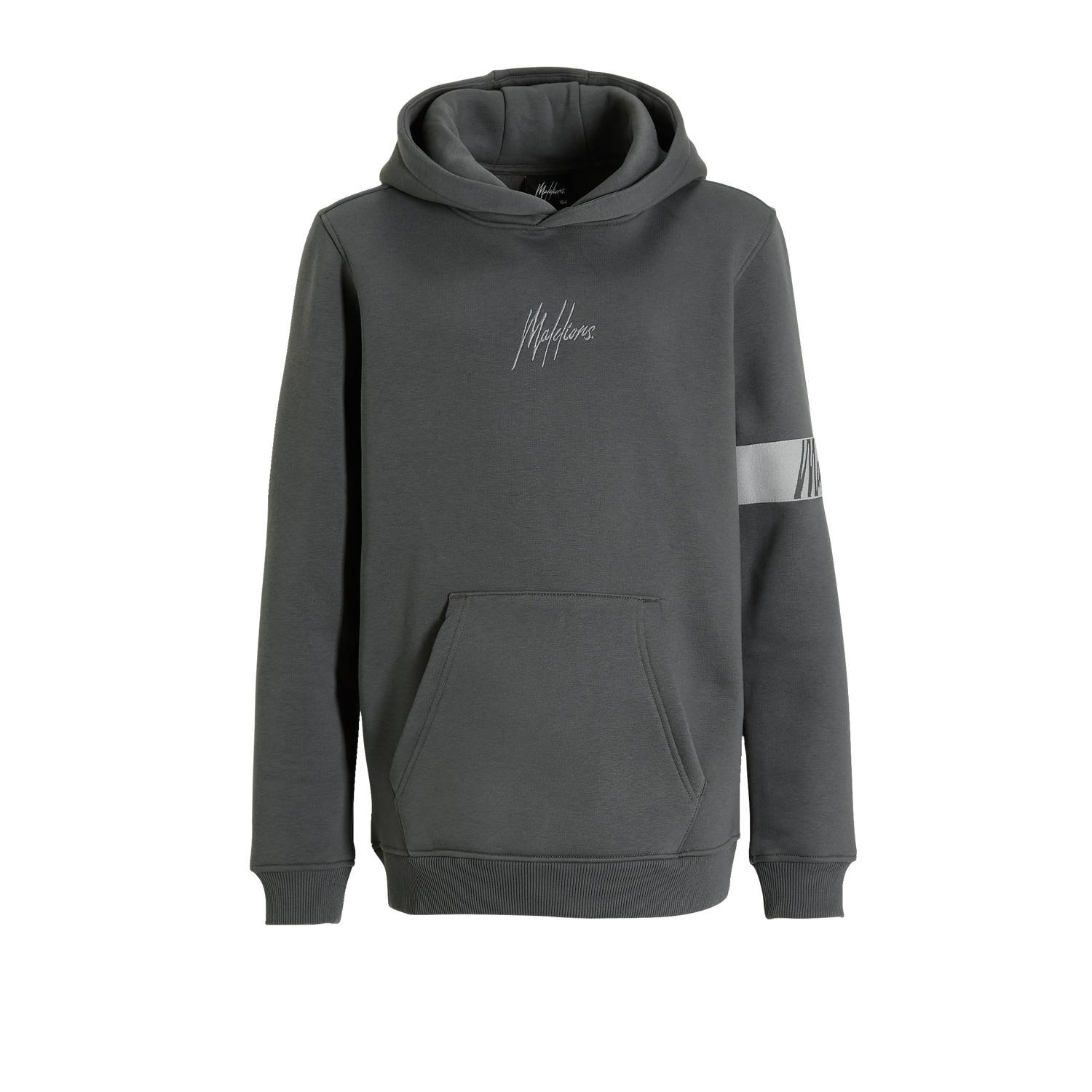 Malelions hoodie Captain met logo donkergrijs lichtgrijs